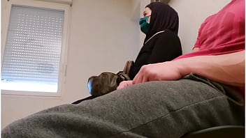 Preview 1 of Bokep Kakek 3gp - Pervert doctor puts a hidden camera in his waiting room,  this muslim slut will be caught red-handed with empty French ball