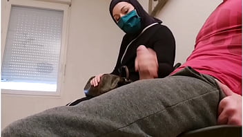 Preview 4 of Bokep Kakek 3gp - Pervert doctor puts a hidden camera in his waiting room,  this muslim slut will be caught red-handed with empty French ball