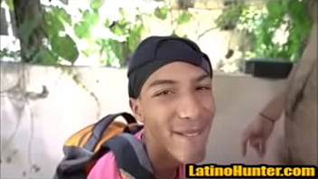 Preview 3 of And Load - Straight Teen and Hairy Latino Trade blowjobs outdoors- Latinohunter.com