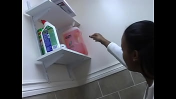 Preview 4 of Organism Fist Night Couple - Black beauty takes off her lace panties and pee in the bathroom