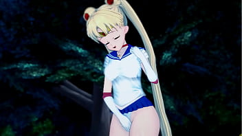 Preview 1 of Great Booty Cecilia Lacroix - Sailor Moon masturbating in the park at night. Uncensored Hentai.