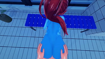 Preview 2 of Mom Xxxpussy Son - The mermaid Undyne gets POV fucked in the pool,  creampie - Undertale Hentai.