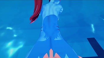 Preview 4 of Mom Xxxpussy Son - The mermaid Undyne gets POV fucked in the pool,  creampie - Undertale Hentai.