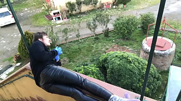 Preview 4 of Xxx Video Pono Nina Porno - Smoking fetish in leather pants ️️️