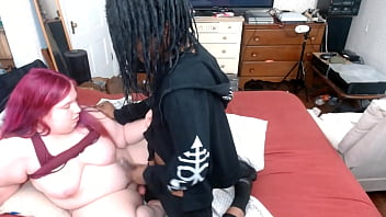 Preview 4 of Pujabi Xxx Videos - Black Tranny Cums on Chubby Shemale Tits