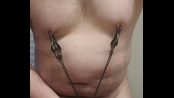 Preview 2 of Desei X Vidio Indin - Fat boy playing with clamps for