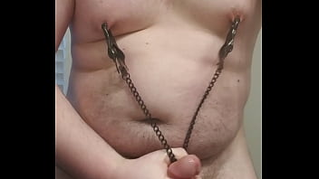 Preview 4 of Desei X Vidio Indin - Fat boy playing with clamps for