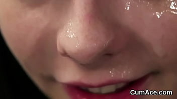 Preview 2 of Nia De 12 Aos Xxx Sexo Japonesa - Hot peach gets jizz shot on her face sucking all the cream