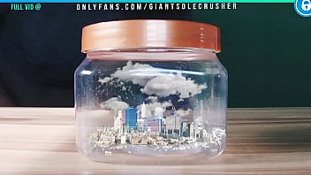 Preview 1 of Lily Hal - Shrunken City In A Jar (Fart   Feet   Cum)