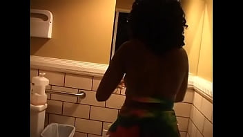 Preview 1 of Sex Video Tamil Real Only - Black guy films his gorgeous wife with chocolate skin pissing in the toilet