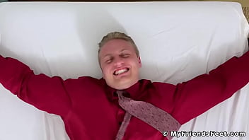Preview 2 of Xxx Sex Sxs - Bound stud JB endures tickling torment from his kinky dom