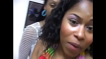 Preview 1 of Hrose Farm - Ebony chick in white fishnet stockings pissing in the toilet and filming