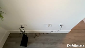 Preview 1 of Kristina Uhrinova Footjob - Johnny Hill Fucks the Cable Guy Dillon Diaz During Appointment!