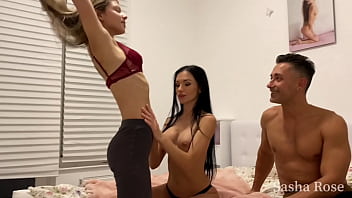 Preview 3 of Kinky Games Japan - Horny Sasha Rose and Gina Gerson have a nasty threesome with one lucky cock!!!