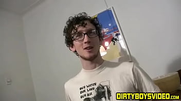 Preview 1 of Teens Play Daddy Party Game - Skinny curly haired amateur jerking off his thick dick solo