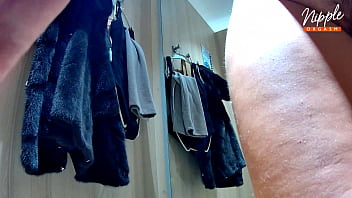 Preview 2 of Sanilyon Xx Hd - Trying on clothes and masturbating in a public fitting room. Ep 12701