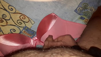Preview 3 of Mom With Rugh - cum satin big cup bra