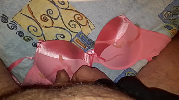 Preview 4 of Mom With Rugh - cum satin big cup bra