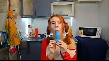 Preview 1 of Mom And Son In Selping - hot teen redhead,  deepthroats dildo and gags on her own pantys