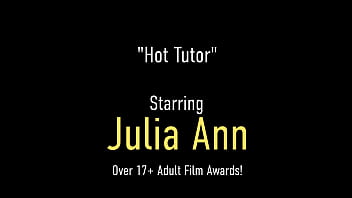 Preview 1 of Little Boy Fucking Old Women - Busty MILF Instructor Julia Ann Strokes Her Hard Student Until He Cums