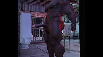 Preview 1 of Tender Assfuck - spycam catches old muscular black bull pissing