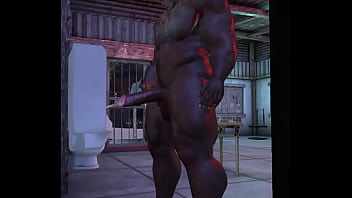 Preview 4 of Tender Assfuck - spycam catches old muscular black bull pissing