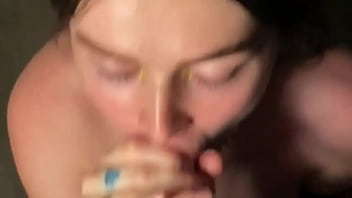 Preview 1 of Ad Bathroom - Cute trans girl sucks and gets fucked - violacosta