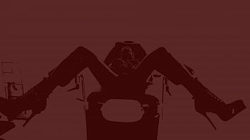 Preview 1 of Kitchen Sex Mom - Latex Catsuit,  Rubber Gimp,  Leather Sex - Medical Chair.RED.11DeadFace