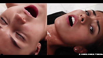 Preview 3 of Ebony Boydyaging - Cucumber and Banana in creamy pussy of two girls