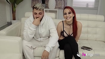 Preview 1 of Blouse Open Big Tits - Banging a girl in front of her boyfriend. He doesn&#039_t like it!