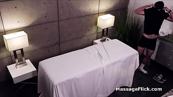Preview 2 of Xxxyuporn Virgin - Milking cock under the table during massage