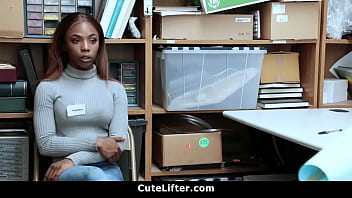 Preview 1 of Sister Slept With Brother - Ebony Shoplifter Face Fucked By Mall Officer