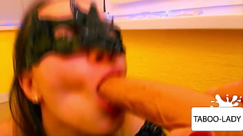 Preview 4 of Pumping Emdony - Girl fucks her mouth with a dildo in tight pantyhose