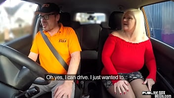 Preview 1 of Cute Baby And Big Tits - Chubby mature brit publicly rides and sucks