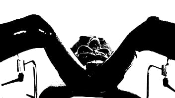 Preview 2 of Private Com School - Latex Catsuit,  Rubber Gimp,  Leather Sex - Medical Chair.Black and White.11DeadFace