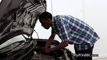 Preview 1 of Kristin Catalina - Car mechanics big black cock in suburban housewife