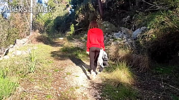 Preview 2 of Lesbian Anal Fisting Punishment - WOW ! Petite Walk in the Woods Ends with Friend Cumshot