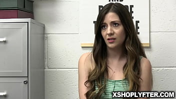 Preview 2 of Uk Sxxx - Natalie Brooks is interrogated by the security officer and he learns that she has an accomplice in stealing money from the store,  and she must obey the officer to get out.