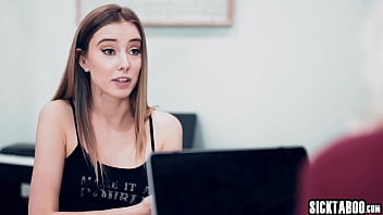 Preview 2 of Anty Cream - Busty MILF Tasha Reign rode petite babes Haley Reed sweet face after kissing