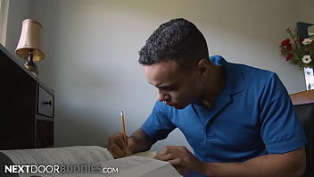 Preview 1 of Dog School Xnxx - NextDoorBuddies - Nerdy Roommate Studies Biology Exam On Popular Stud