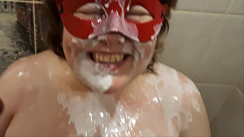 Preview 2 of Real Girl Hentai - BBW with awesome big titties wants to be covered in cum. Fake bukkake for busty slut