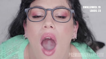 Preview 3 of Xxxvideoy - PremiumBukkake - Noe White swallows 99 huge mouthful cumshots