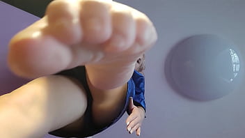 Preview 2 of Vllej Bf Ki Gral - Sexy blonde with hot feet do footjob for you and lick your feet