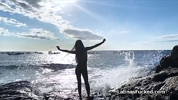 Preview 1 of Caugth Tv - Eating photo models pussy on the beach then fucking her