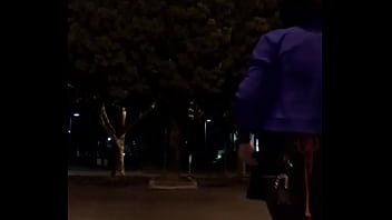 Preview 2 of Brazzes Hot Freind Wife Sex Com - Walk on street with electric shock in latex