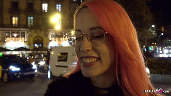 Preview 2 of Breast Tattoo - GERMAN SCOUT - CRAZY PINK HAIR LATINA GIRL LILIAN GET EYE ROLLING ORGASM AT PICKUP SEX
