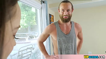 Preview 1 of 1hour Long - Flat chested teenie Lily Glee tries to teach her stepdad some yoga moves