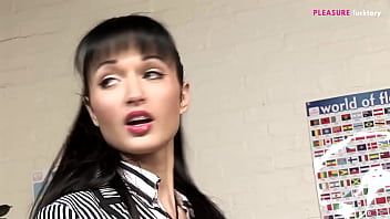 Preview 1 of Hornny Xnzcom - BRUNETTE TEACHER AND FPUR BLONDE STUDY PUSSY&#039_S ANATOMY