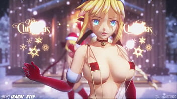 Preview 1 of Femdom Bdsm Feet - MMD  Saber Jeanne  Nero KARA  STEP