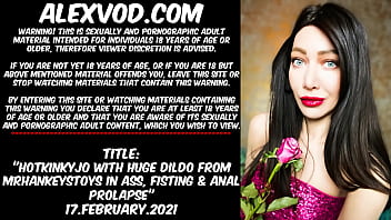 Preview 1 of Xxxporho Gartis - Hotkinkyjo with huge dildo from mrhankeystoys in ass,  fisting &amp_ anal prolapse